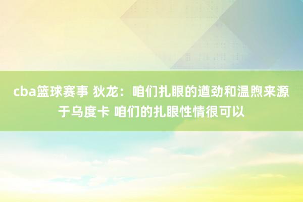 cba篮球赛事 狄龙：咱们扎眼的遒劲和温煦来源于乌度卡 咱们的扎眼性情很可以