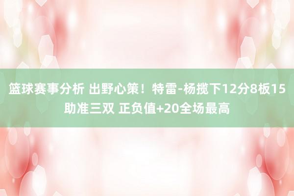 篮球赛事分析 出野心策！特雷-杨揽下12分8板15助准三双 正负值+20全场最高