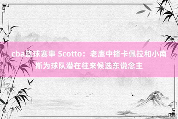 cba篮球赛事 Scotto：老鹰中锋卡佩拉和小南斯为球队潜在往来候选东说念主